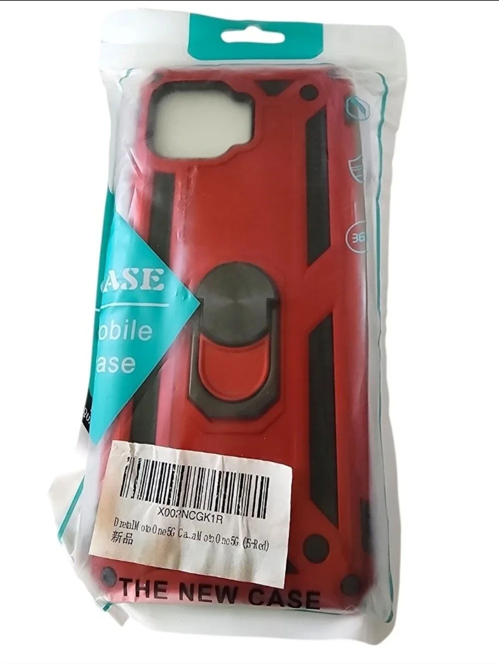 Metallic Red Rugged Phone Case w/ Kickstand - Motorola Moto One 5G
